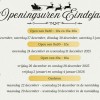 Openingsuren Eindejaar 2025