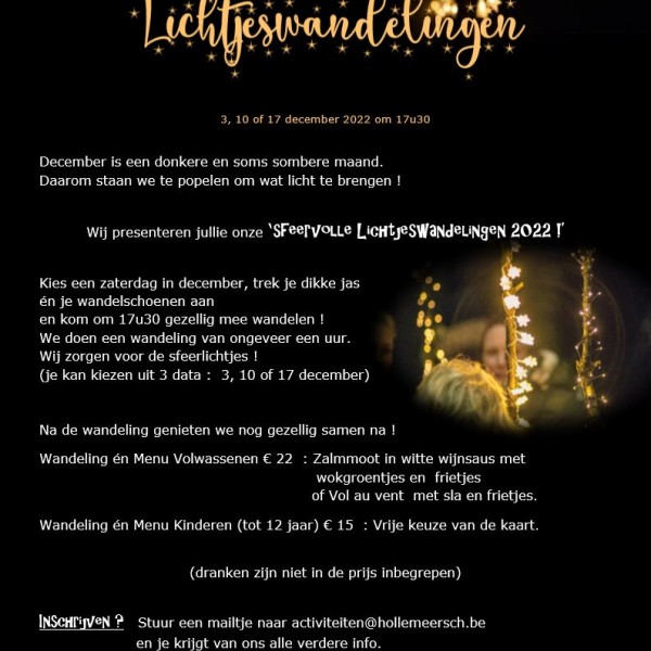 Lichtjeswandelingen Hollemeersch 2022
