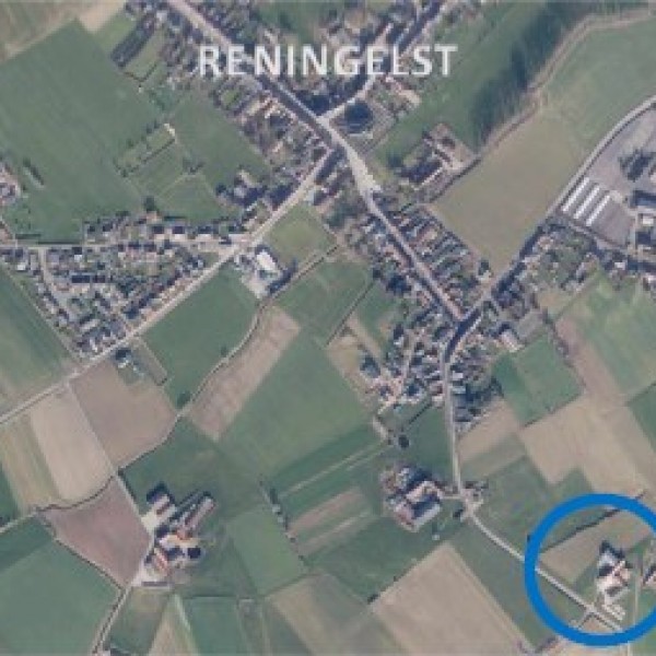Reningelst Kasteelmolen luchtfoto