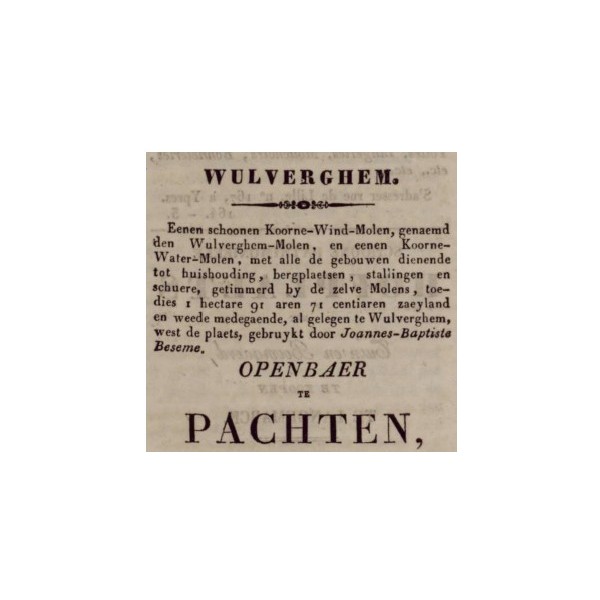 Wulvergem Moncareys molen Aankondiging