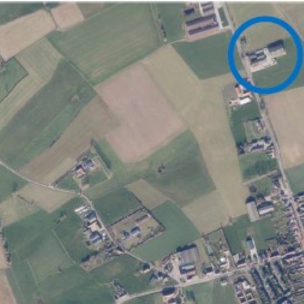 Wijtschate Oliemolen Vandevivere luchtfoto