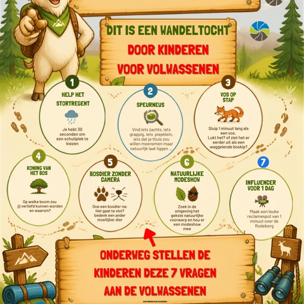 Kinderen baas wandeling Rodeberg augustus