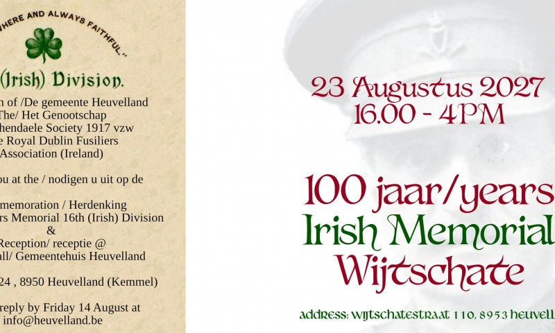 Herdenking 100 jaar Irish Memorial
