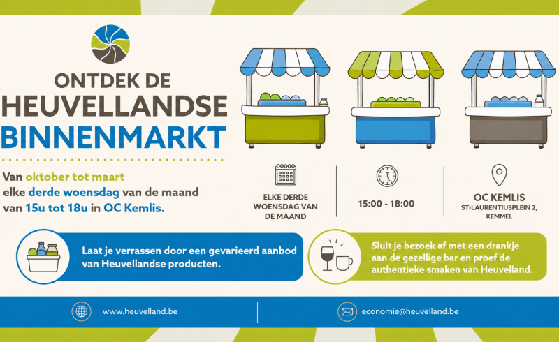 Kleurrijke Heuvellandse binnenmarktposter