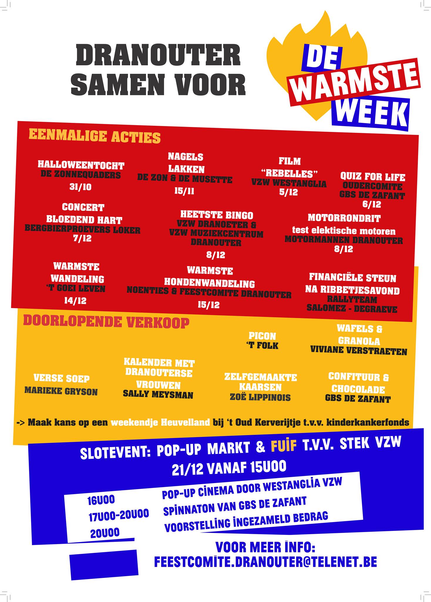 Dranouter telt na Kortrijk het meeste acties voor de Warmste Week